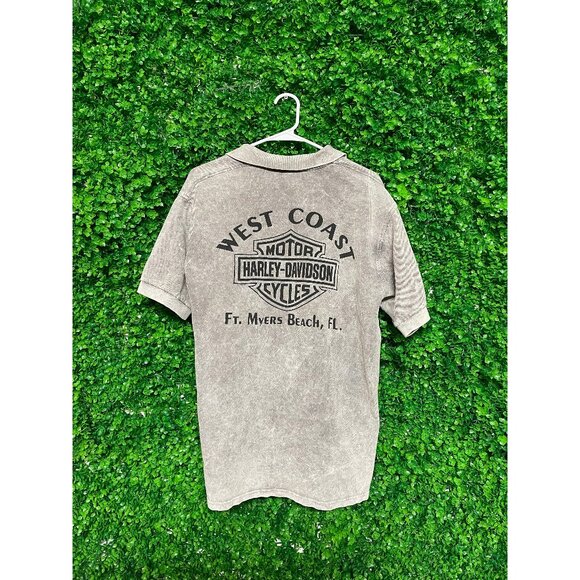 Other - Vintage Faded Harley Davidson Polo, Adult Mens Large, Reworked apparel, Made in